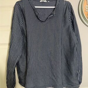 Navy Striped Blouse for Women